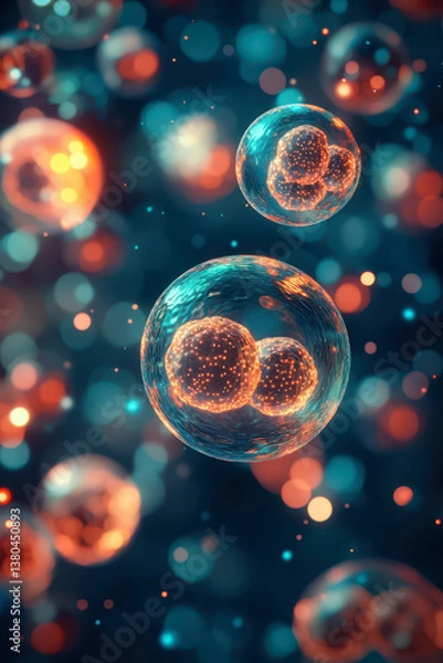Fototapeta Vibrant Microbial Cell Structures