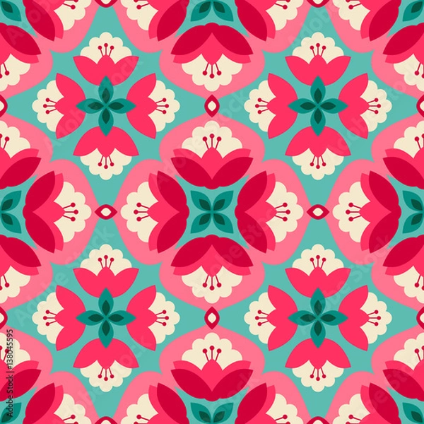 Fototapeta seamless floral vintage pattern
