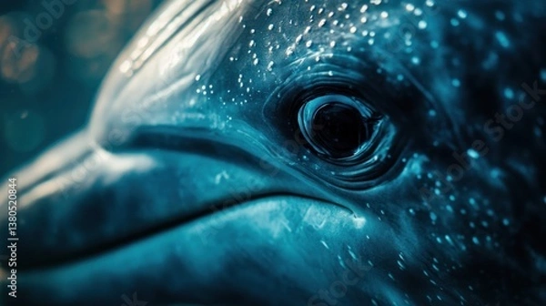 Fototapeta Dolphin's Eye: A Close-Up Look into the Depths of the Ocean