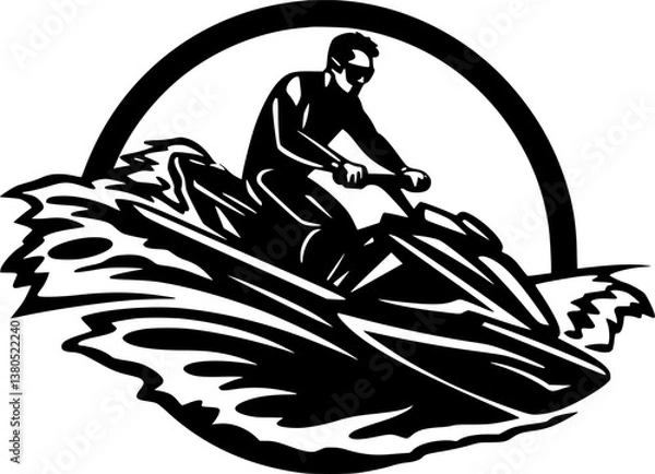 Obraz Jet Ski | Minimalist and Simple Silhouette - Vector illustration
