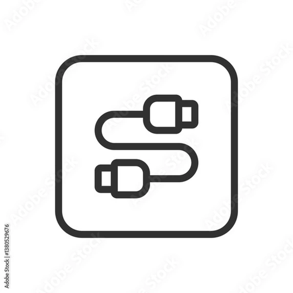 Fototapeta Thunderbolt Cable Icon - Modern Simple Flat Vector for Web and Mobile