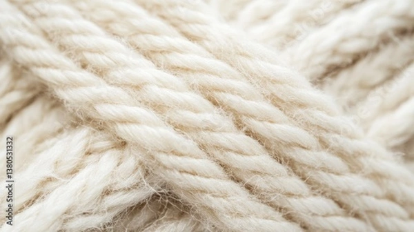 Fototapeta Soft Ivory Fabric Weave Close-Up with Visible Textures and Patterns