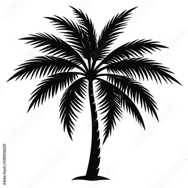 Fototapeta Palm Tree Silhouette Vector - High-Quality Isolated Design