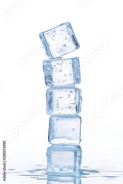 Obraz Stacked transparent ice cubes