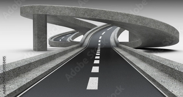 Fototapeta Highway junction, overpass.