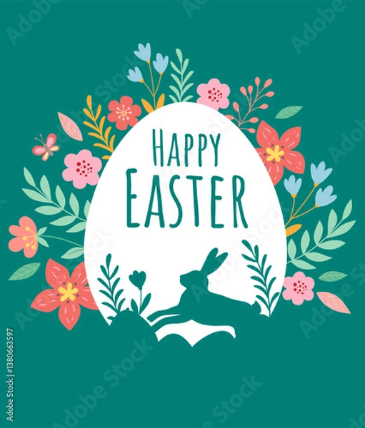 Fototapeta easter_egg_bunny_florals.eps