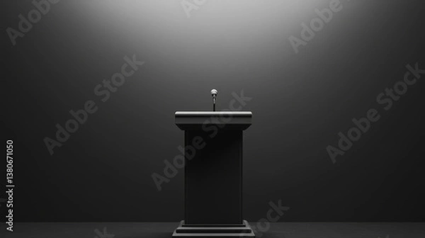 Fototapeta Scene show Podium for presentations on the gray background. Vector illustration