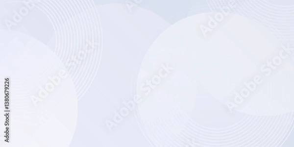 Fototapeta Abstract geometric white background overlapping layers on bright space with line effect decoration. Circle style concept modern graphic design element eps 10