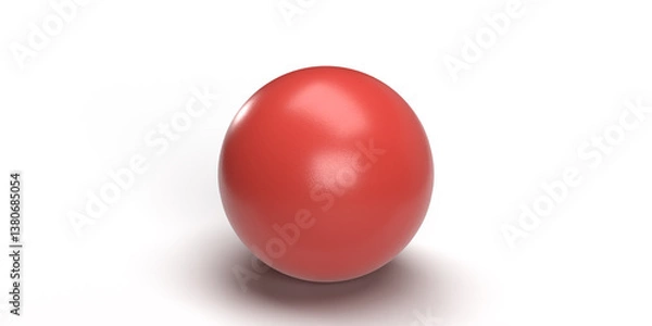 Fototapeta 3D rendered red sphere on white background.