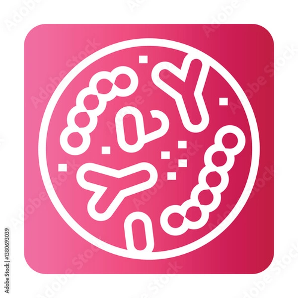Obraz Gut microbiome black line icon for digital and print projects.