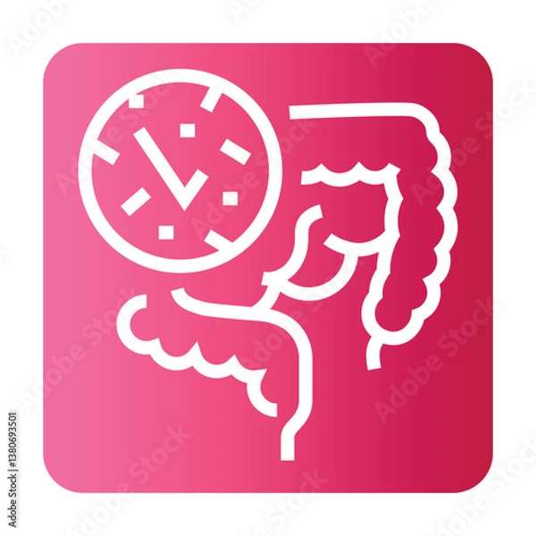 Obraz Healthy gut microbiome black line icon for digital and print projects. Microscopic probiotics.