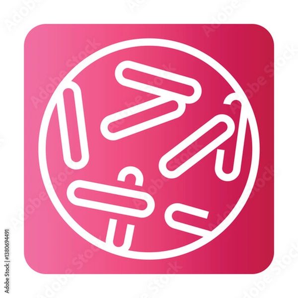 Obraz Bulgaricus black line icon for digital and print projects. Microscopic probiotics.