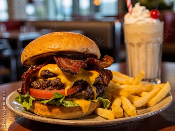 Obraz burger and fries