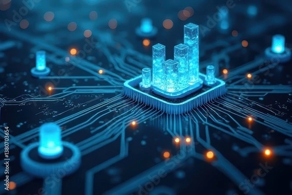 Fototapeta Modern IoT Infrastructure Visualized