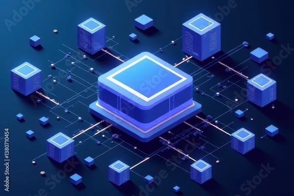 Fototapeta Stake Node Hosting Platform Visualization