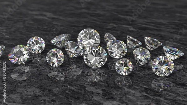 Obraz A collection of diamonds sitting on a flat surface