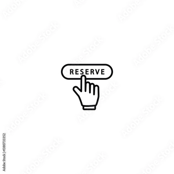 Obraz thin line reserve button with black