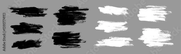 Obraz Vector brush stroke backgrounds collection. Painted rectangle, square, diagonal, long and wide shapes. Grunge distress texture. Artistic brush banners