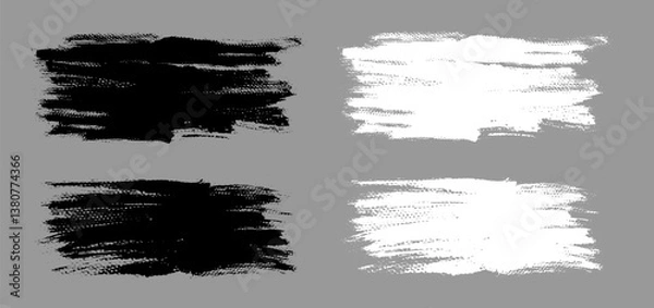 Obraz Vector brush stroke backgrounds collection. Painted rectangle, square, diagonal, long and wide shapes. Grunge distress texture. Artistic brush banners