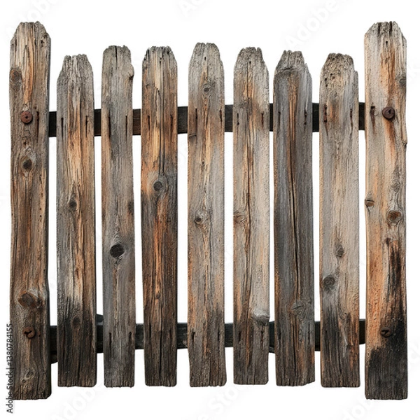Fototapeta rustic wooden fence with weathered planks