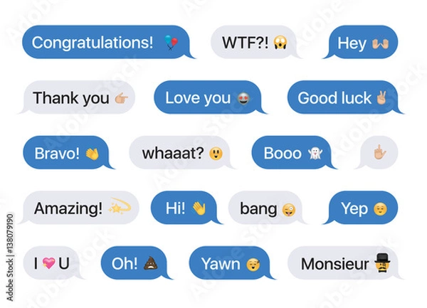 Obraz Set of SMS bubbles messages