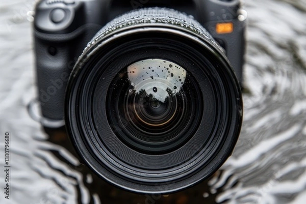 Fototapeta Reflection of Nature in the Lens of a Camera on Water Surface