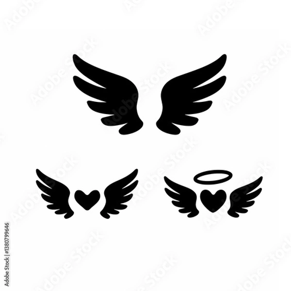 Fototapeta vector wings set