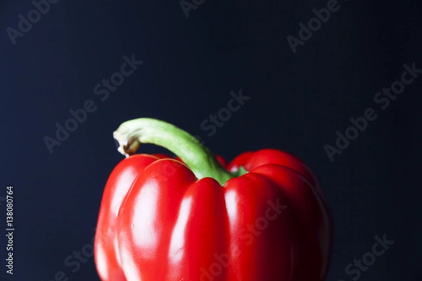 Obraz red paprika with black background