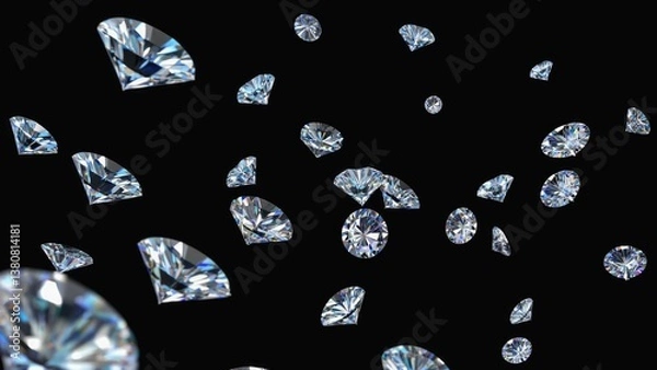 Obraz A cluster of diamonds soaring through the air