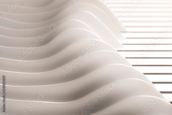 Fototapeta Minimalist elegant curve abstract wavy background material
