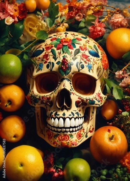 Obraz skull and apple