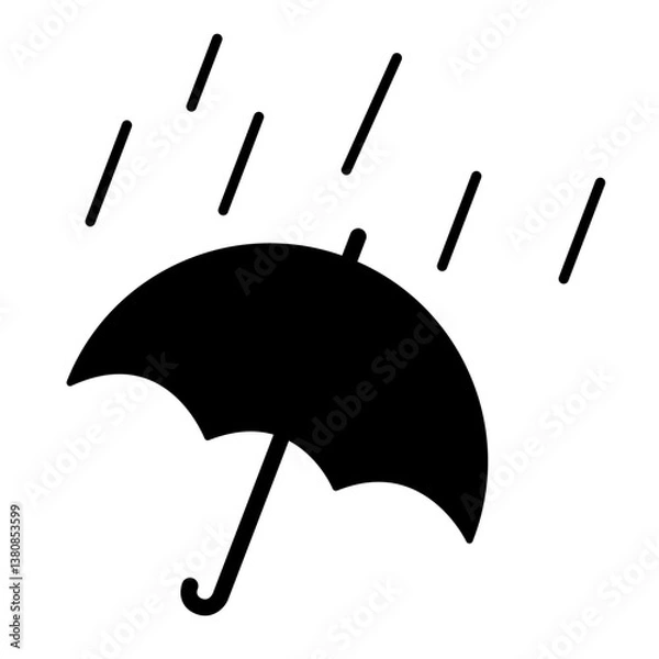 Fototapeta 雨に打たれている傘のイラスト