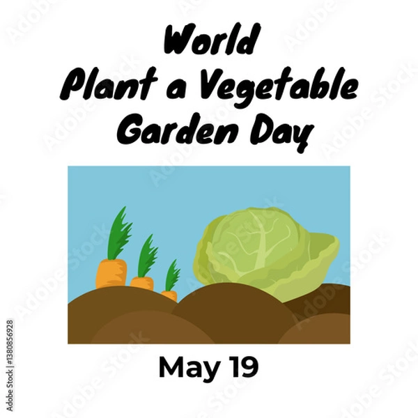 Obraz World Plant a Vegetable Garden Day, an idea for a square poster, banner or card design