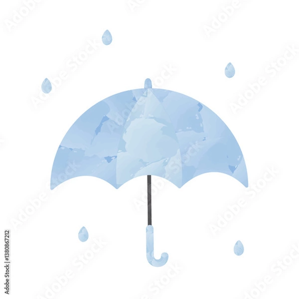 Fototapeta 水彩風の傘のイラスト