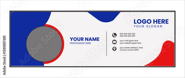 Obraz Modern and minimalist email signature or email footer template