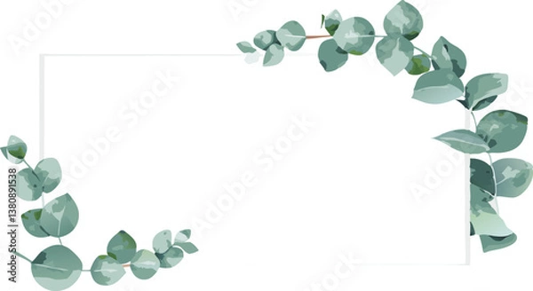 Fototapeta Elegant Eucalyptus Greenery Frame Botanical Wedding Invitation Design