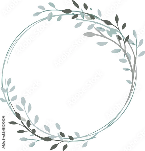 Fototapeta Elegant Circular Floral Wreath Frame Design Template
