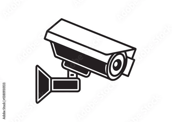 Fototapeta Cctv security camera silhouette vector