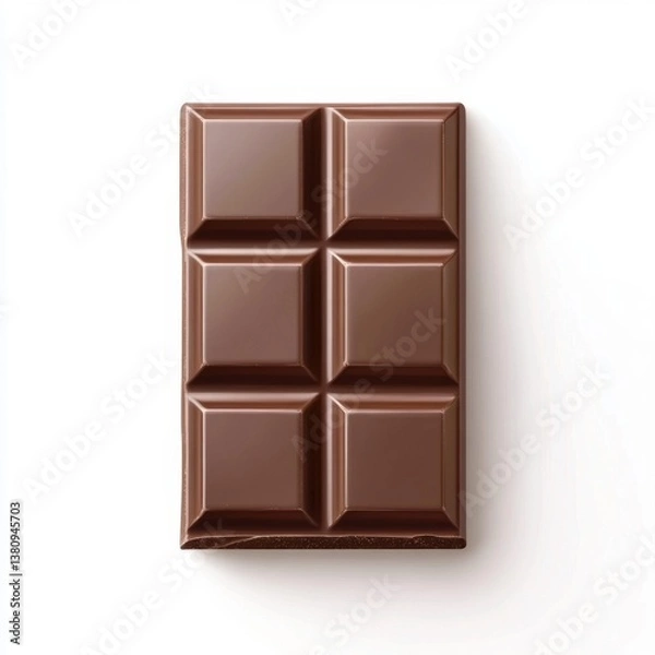 Fototapeta Milk chocolate bar, studio shot, white background, dessert