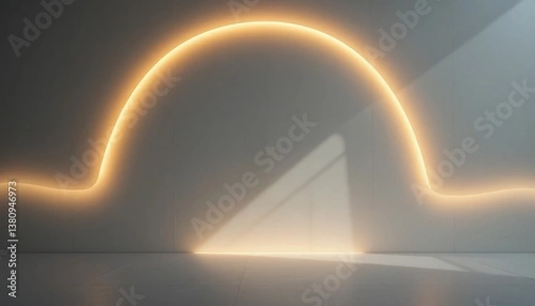 Fototapeta Illuminated arch design modern studio digital artwork minimalist environment abstract viewpoint contemporary concept for creative inspiration