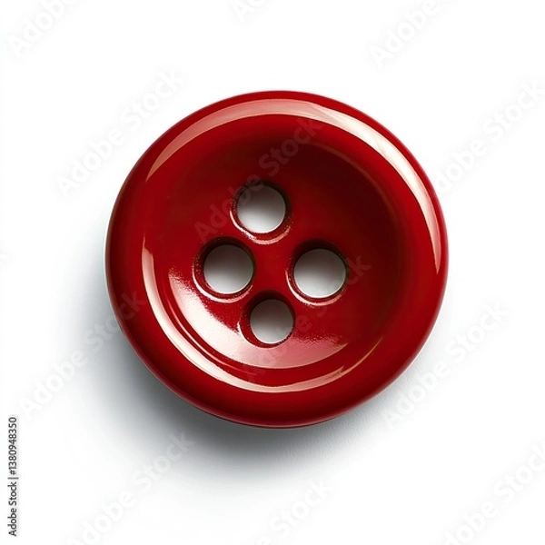 Fototapeta Round red button with four holes (1)