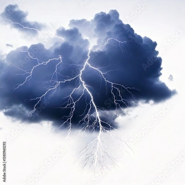 Obraz 雷と稲妻が走る迫力あるイラスト