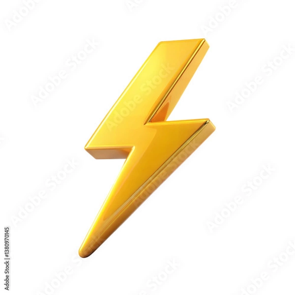 Obraz 3d lightning bolt icon isolated on transparent background.