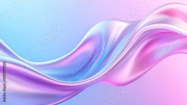 Obraz Flowing wave of pink and blue on vibrant gradient background, abstract design