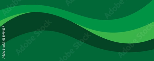Fototapeta Vector green line background curve element with green space for text and message design, overlapping layers. Eps10