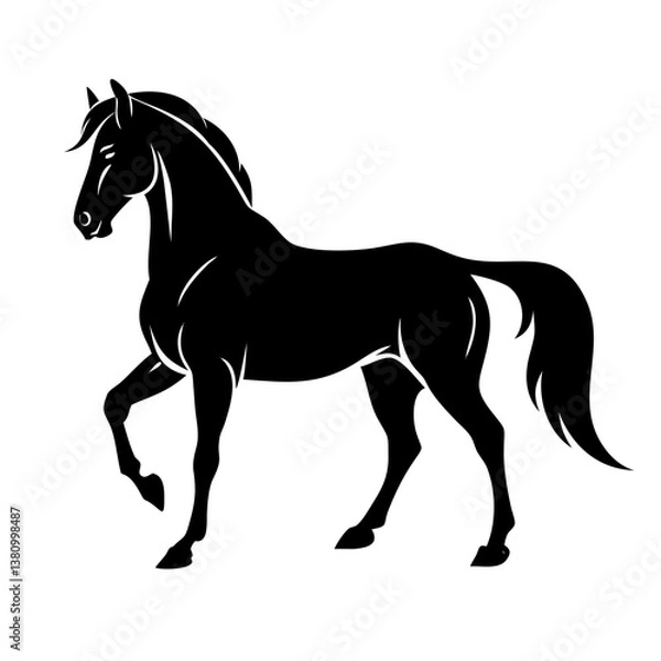 Fototapeta Realistic horse vector in a noble stance