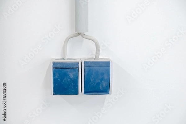 Fototapeta Surface power outlet and switch