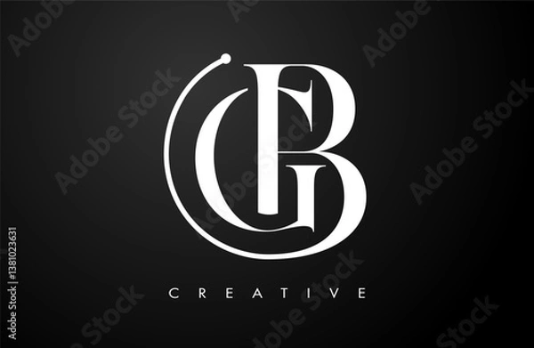 Fototapeta GB Serif letter Logo Design. Elegant gb vector alphabet letters concept symbol.