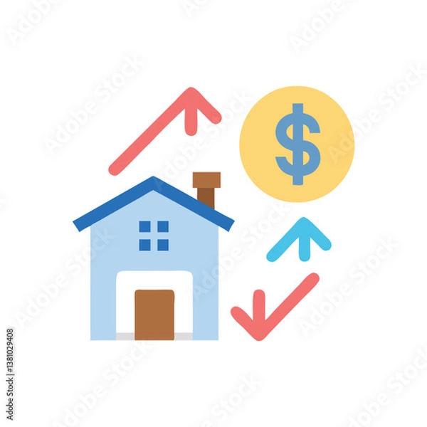 Fototapeta  Property Devaluation Icon for Analysis
