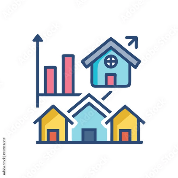 Fototapeta  Dynamic Property Trends Icon Design